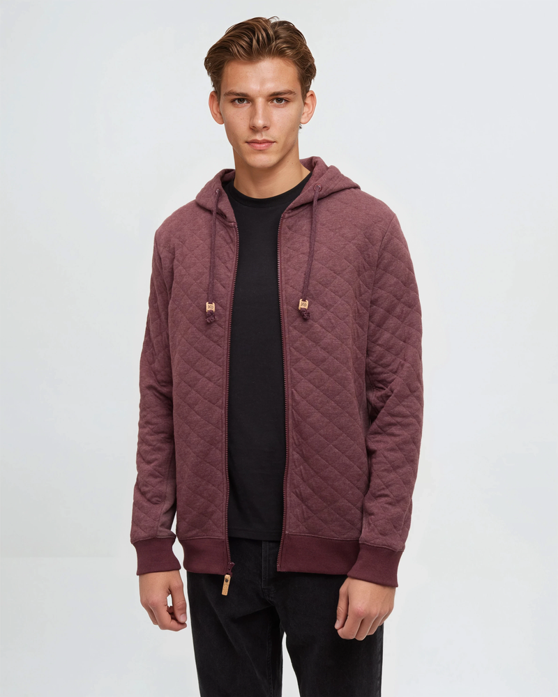 Red-M-Quilted-Heather-Fleece-Hoodie