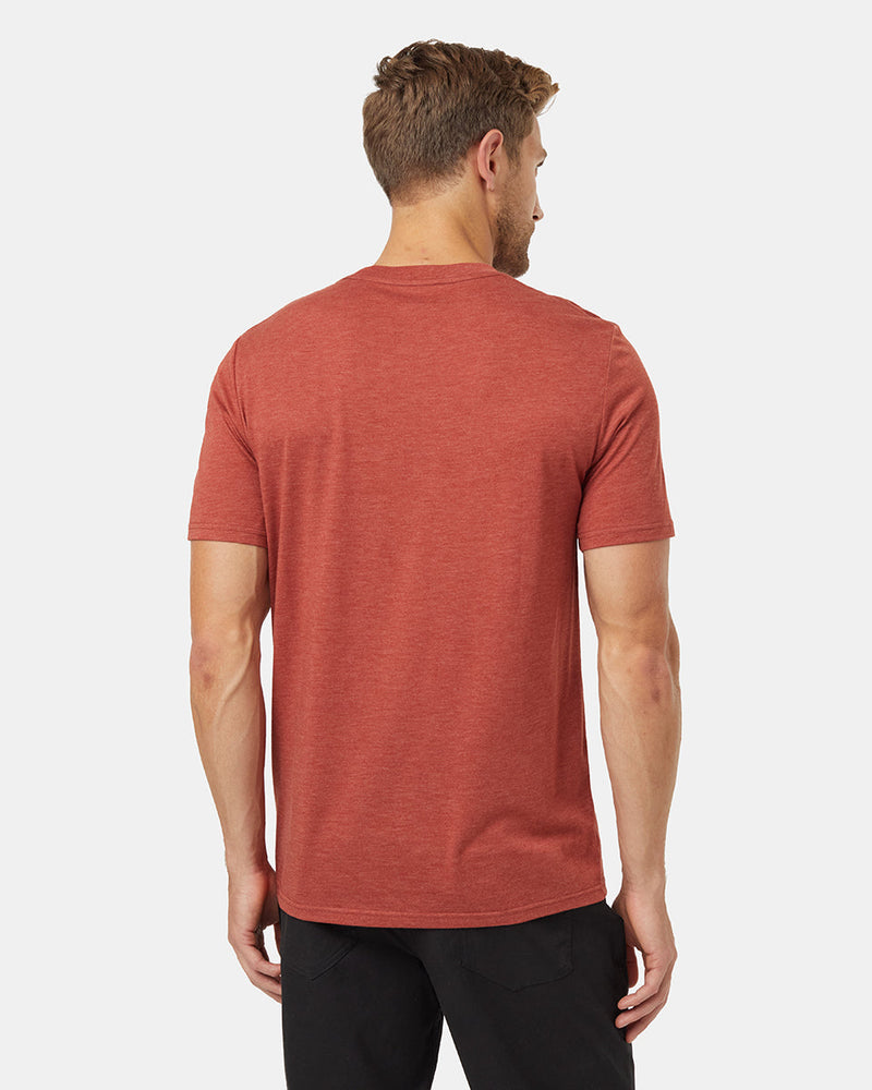 Red-Recycled-Polyester-Crew-Neck-Tee