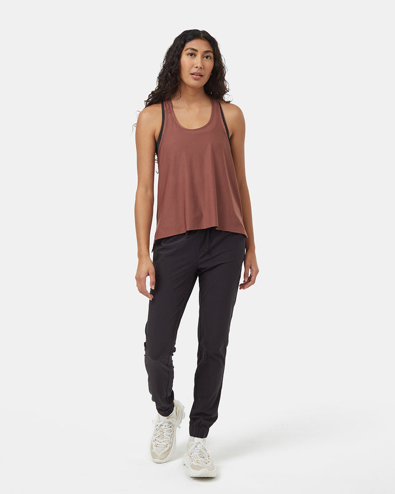 Red-Scoop-Neck-Double-Strap-Quick-dry-Tank-Top