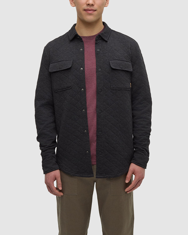 Black-Colville-Quilted-Shacket *Model is 6'1.5", wearing size M *Model is 6'1.5", wearing size M