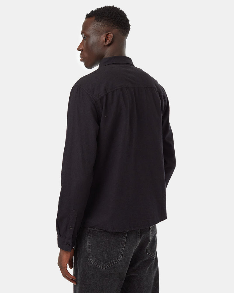 Black-Mens-Organic-Cotton-Longsleeve-Button-Down