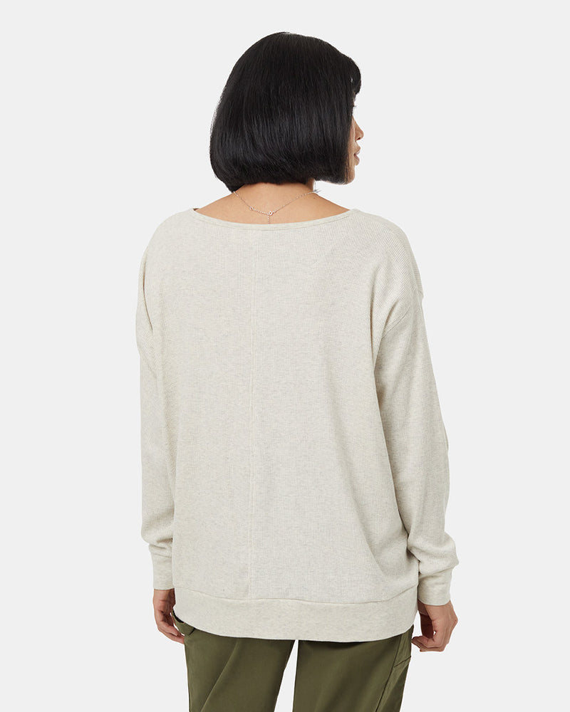 White-Waffle-Knit-V-neck-Longsleeve-Shirt