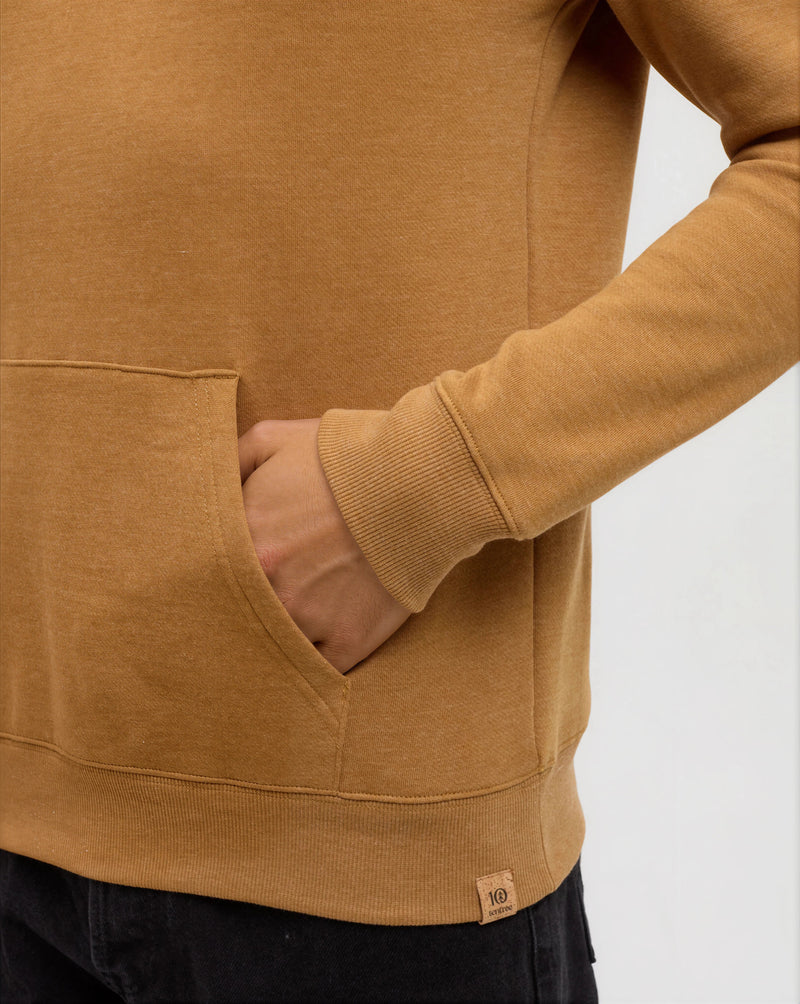 Yellow-Heather-Fleece-Regular-Fit-Set-In-Hoodie