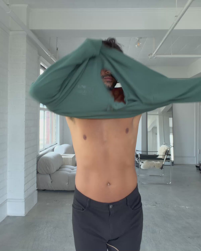 Green-TreeWaffle-Henley-Longsleeve