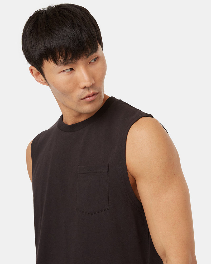 Black-Recycled-Polyester-Tank-Top