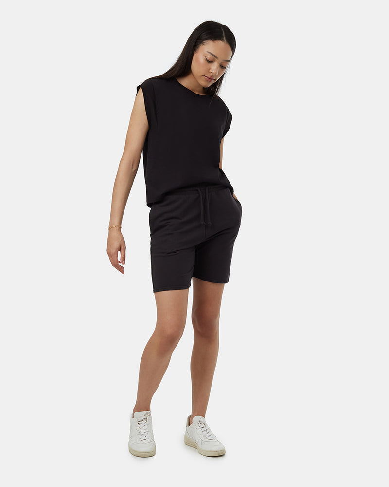 Black-Womens-High-Rise-Sweat-Shorts
