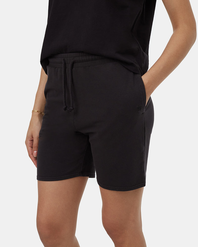 Black-Womens-High-Rise-Sweat-Shorts