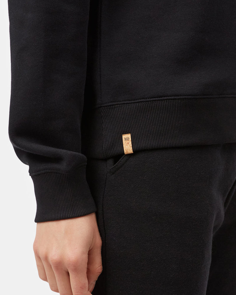 Black Women's Embroidered Crew Neck