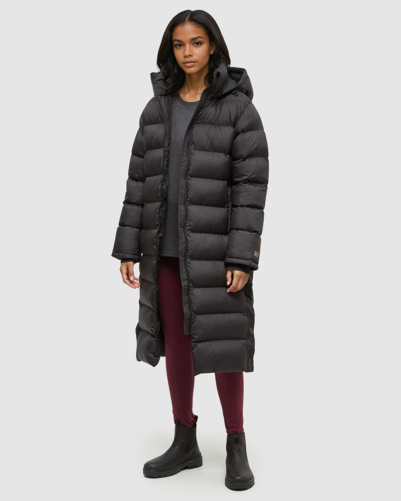 Black Women's Long Puffer Jacket