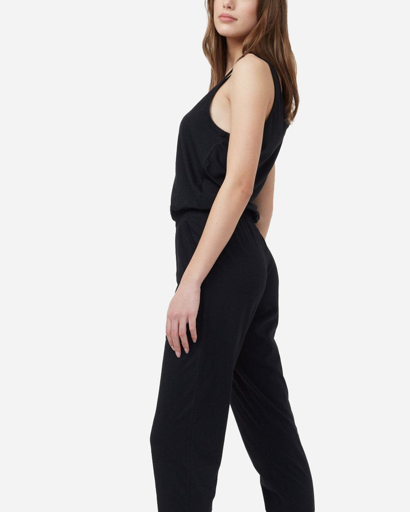 Black Women's Recycled Tank Jumpsuit
