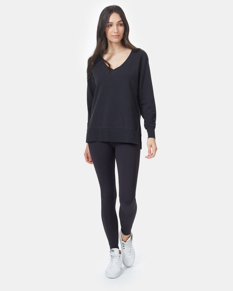 Black Women's V-Neck Tunic Top