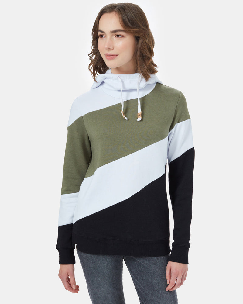 Black,Green Organic Cotton Fleece Stripe Pullover