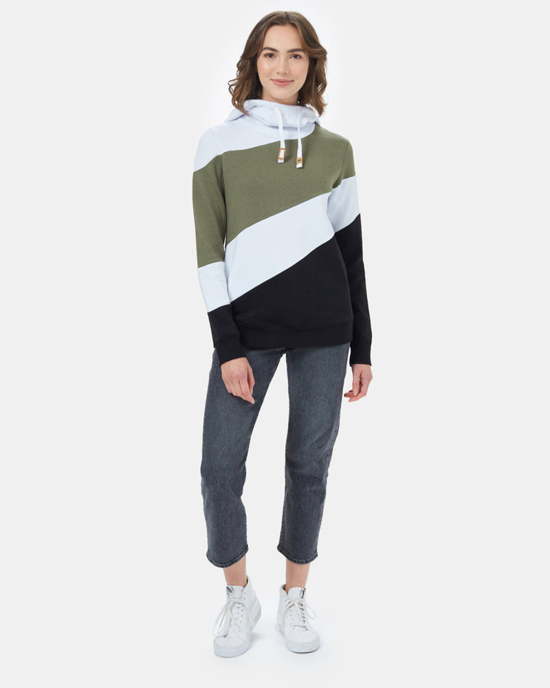 Black,Green Organic Cotton Fleece Stripe Pullover