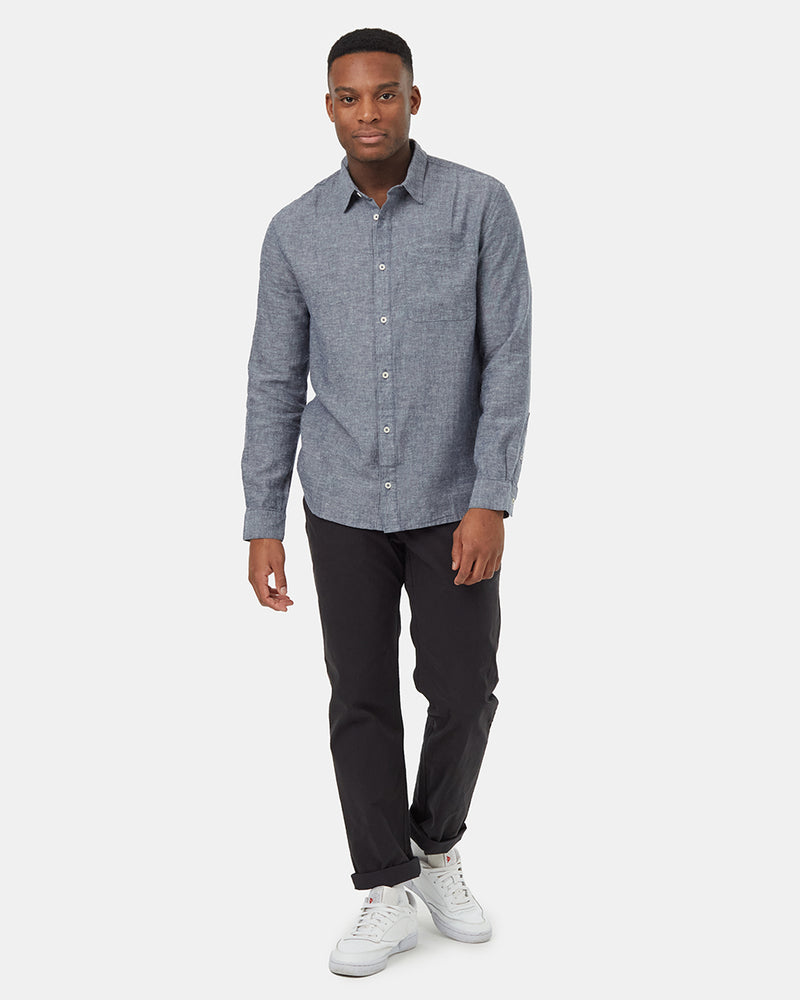 Blue-Mens-Hemp-Long-Sleeve-Shirt