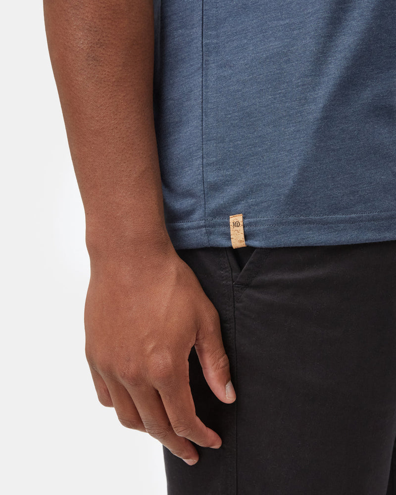 Mens-Blue-Recycled-Polyester-Crewneck-T-Shirt