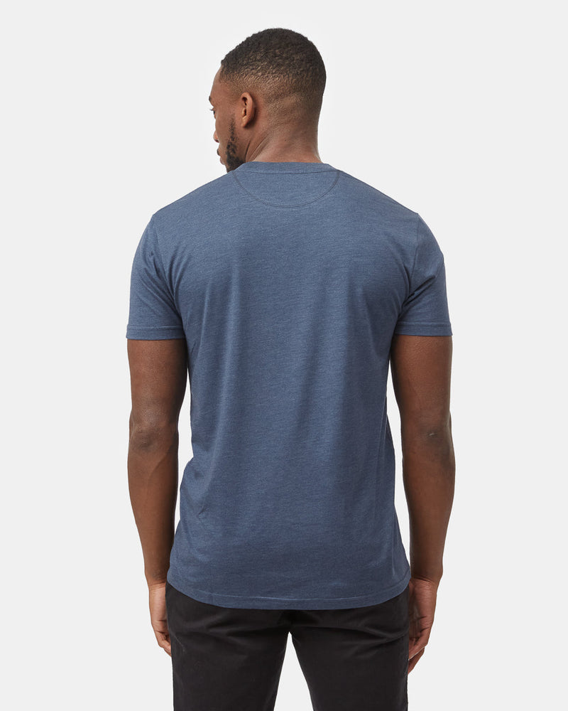 Mens-Blue-Recycled-Polyester-Crewneck-T-Shirt