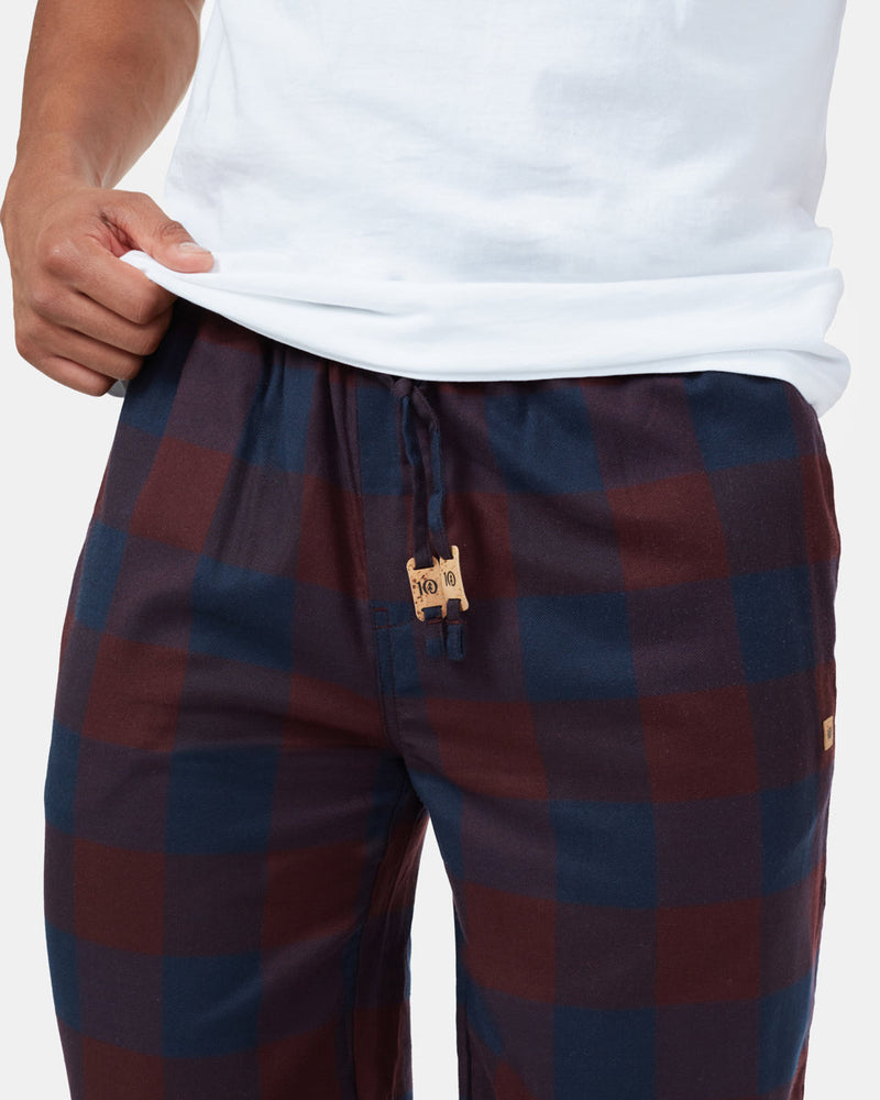 Blue,Red Men's Plaid Pajama Pants