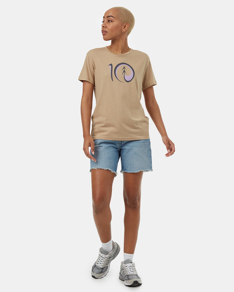 Brown-Recycled-Polyester-Graphic-T-Shirt