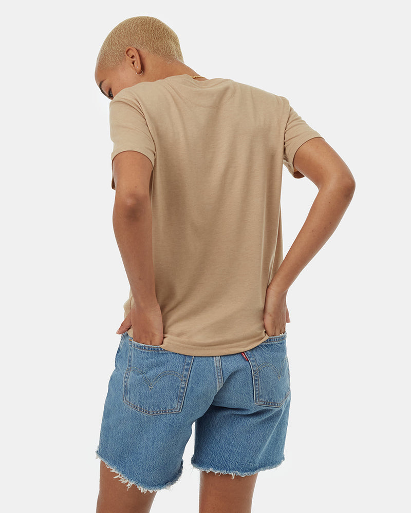 Brown-Recycled-Polyester-Graphic-T-Shirt