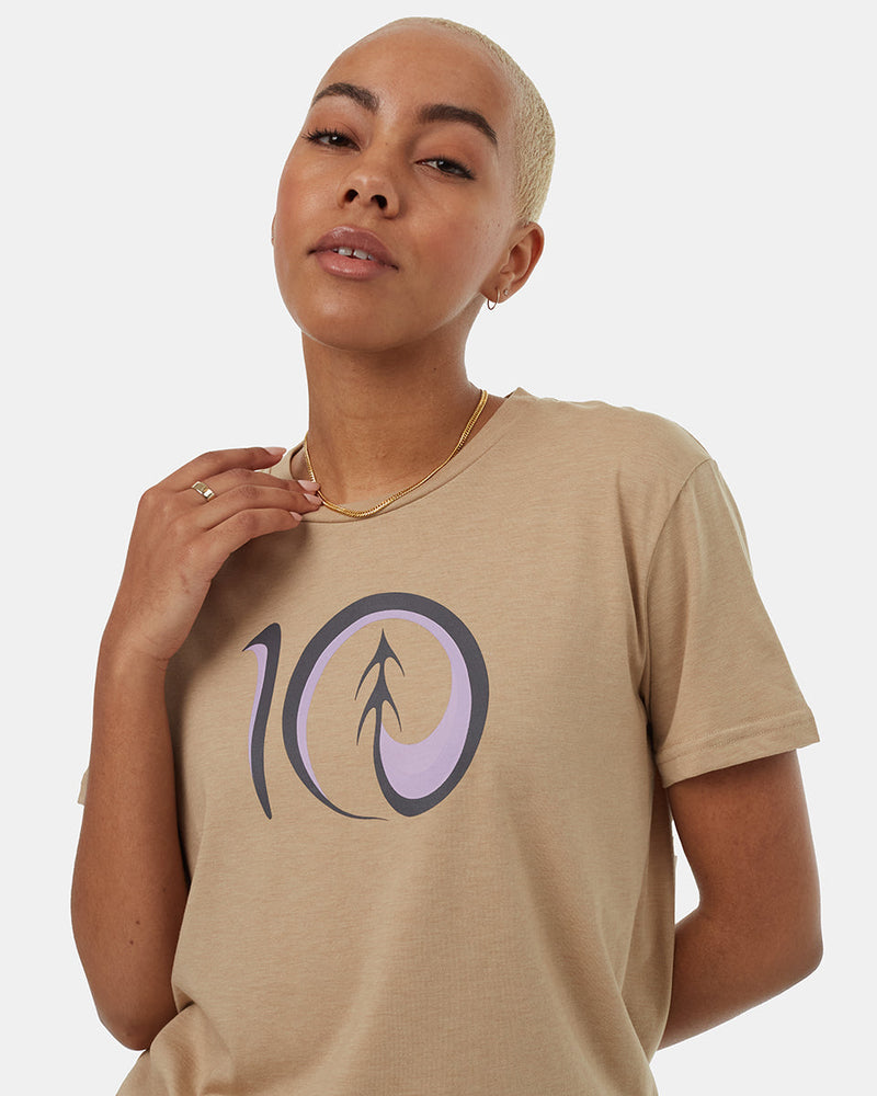 Brown-Recycled-Polyester-Graphic-T-Shirt