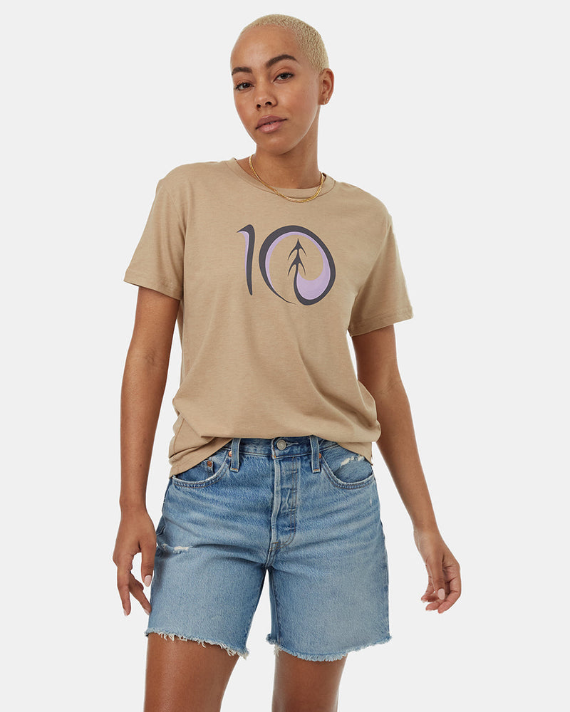 Brown-Recycled-Polyester-Graphic-T-Shirt