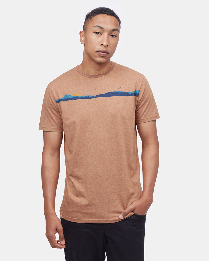 Brown Graphic Crew Neck Men's T-Shirt