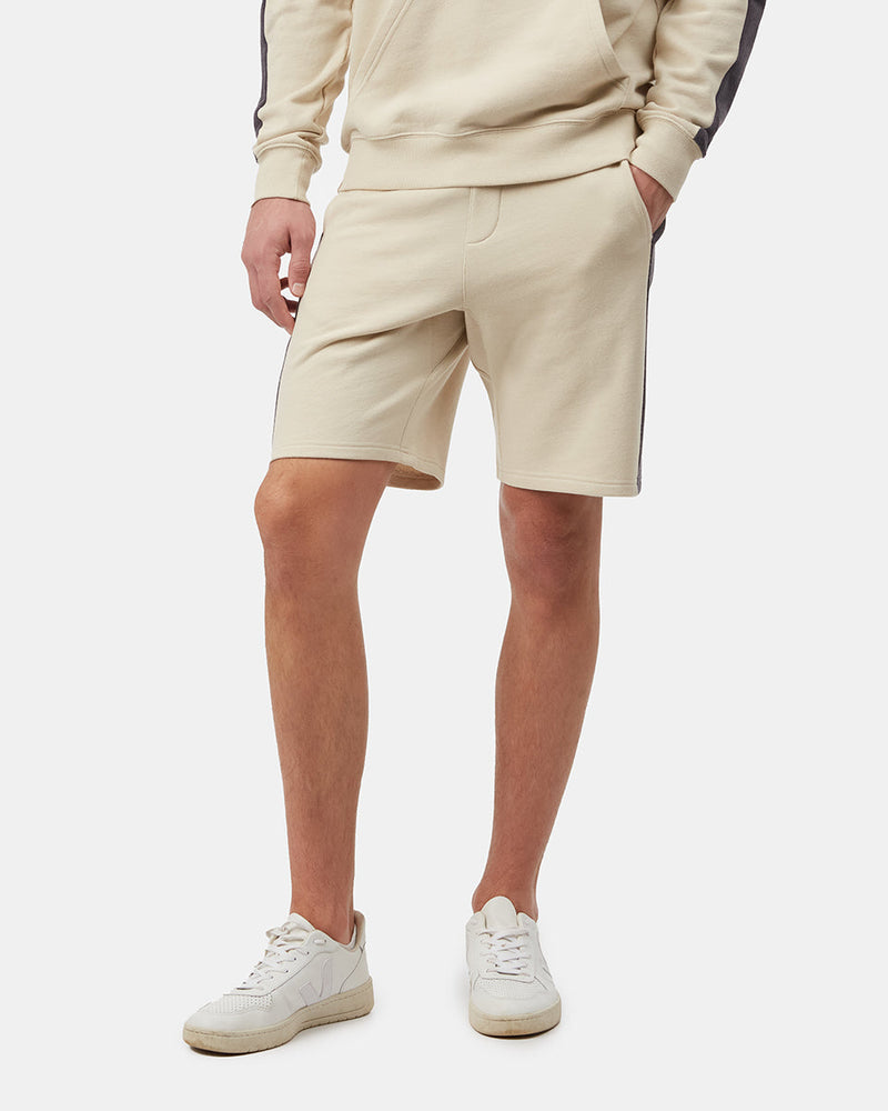 Brown,Gray Men's Organic Cotton Block Stripe Sweatshorts