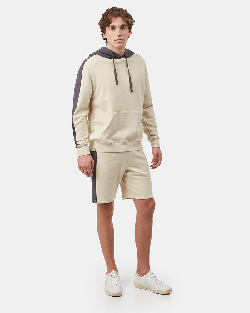 Brown,Gray Men's Organic Cotton Block Stripe Sweatshorts