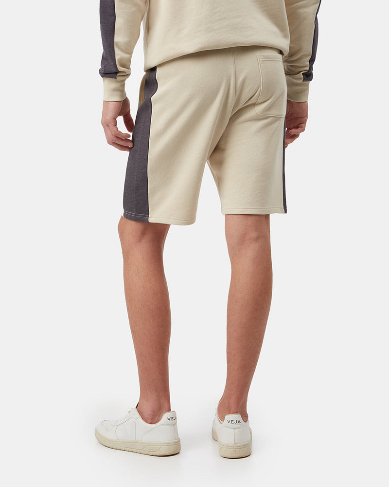 Brown,Gray Men's Organic Cotton Block Stripe Sweatshorts