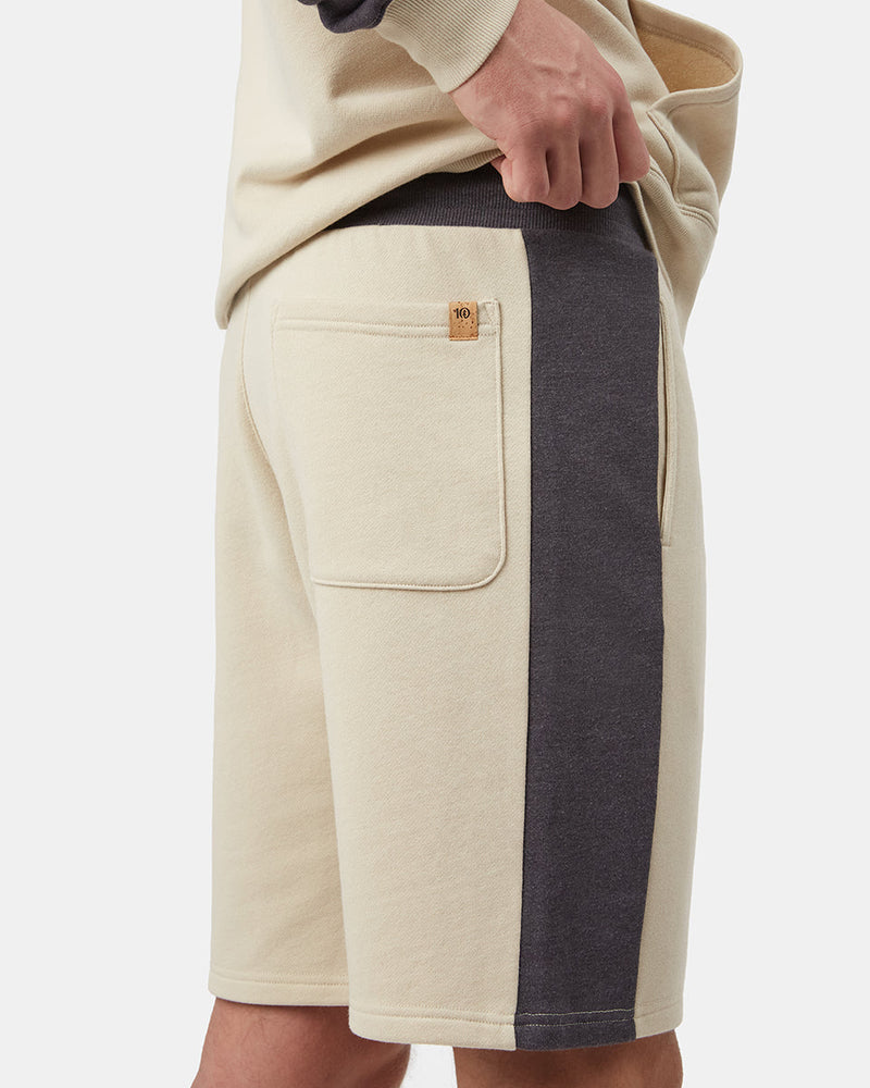 Brown,Gray Men's Organic Cotton Block Stripe Sweatshorts