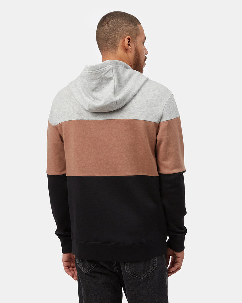 Brown,Gray Men's Stripe Pullover Hoodie