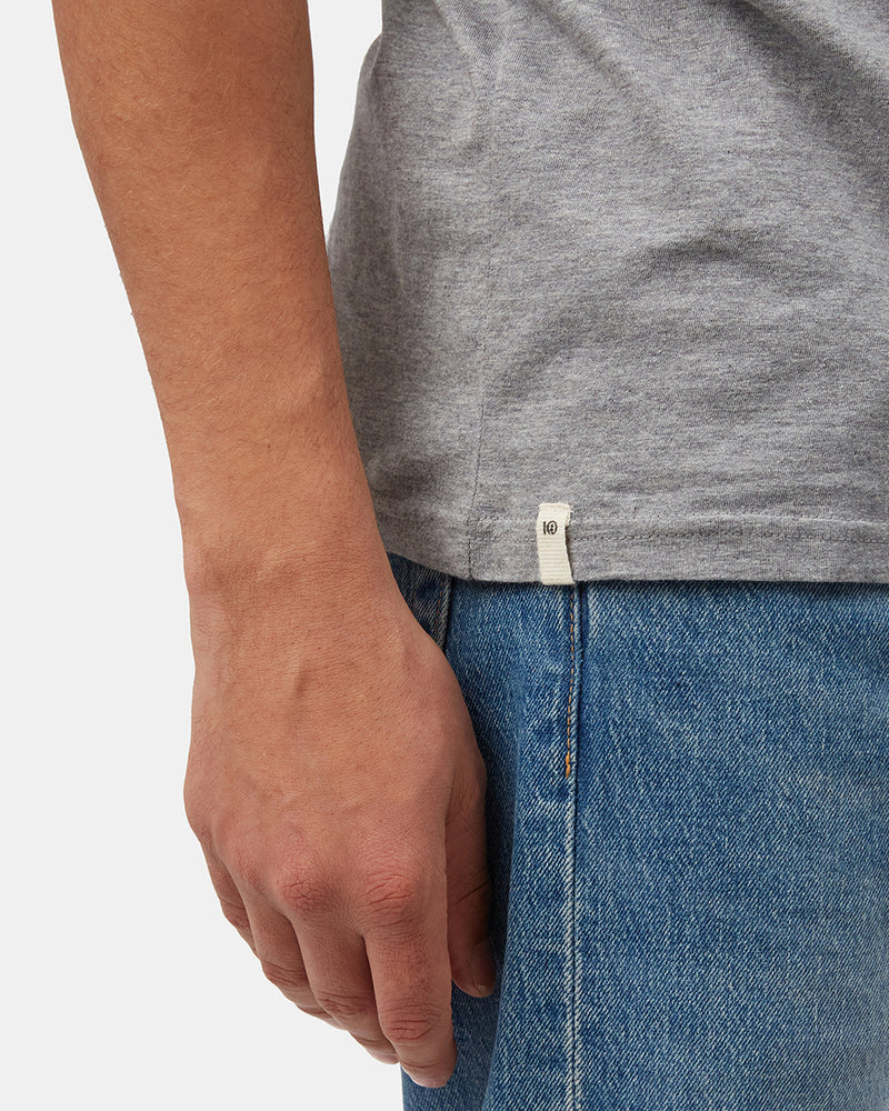 Gray Crew Neck Graphic Tee