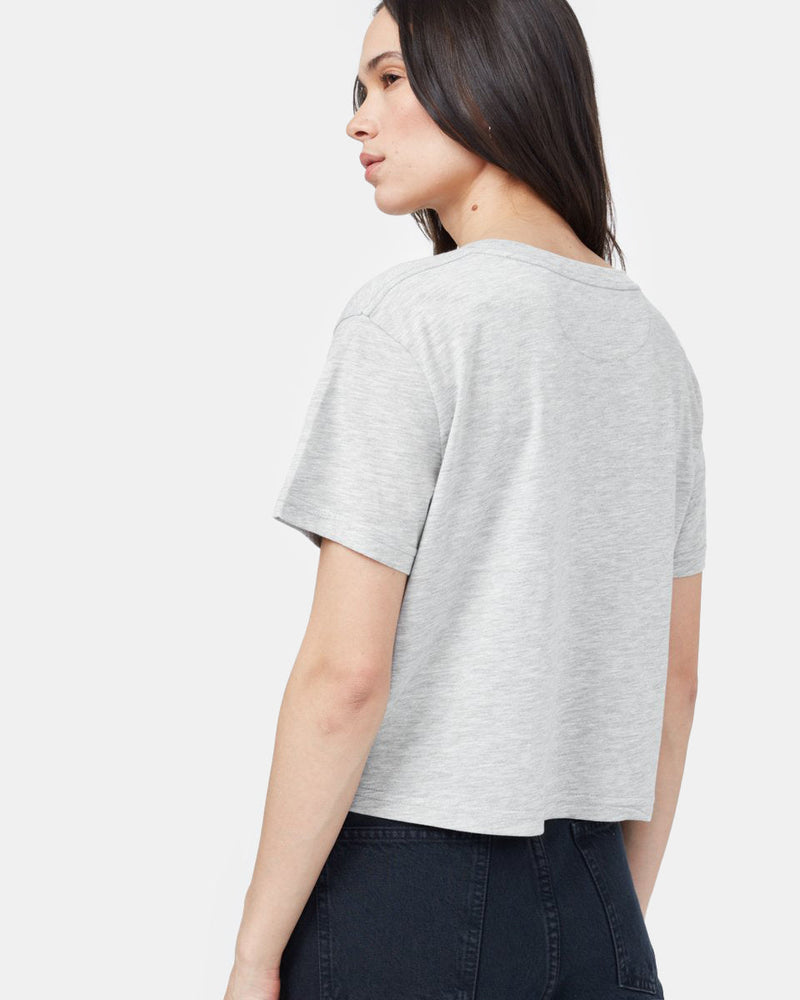 Gray Cropped Short Sleeve T-Shirt