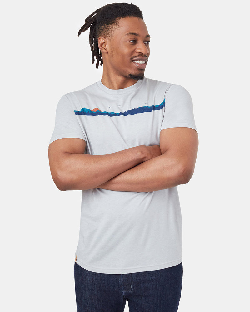 Gray Graphic Crew Neck Men's T-Shirt