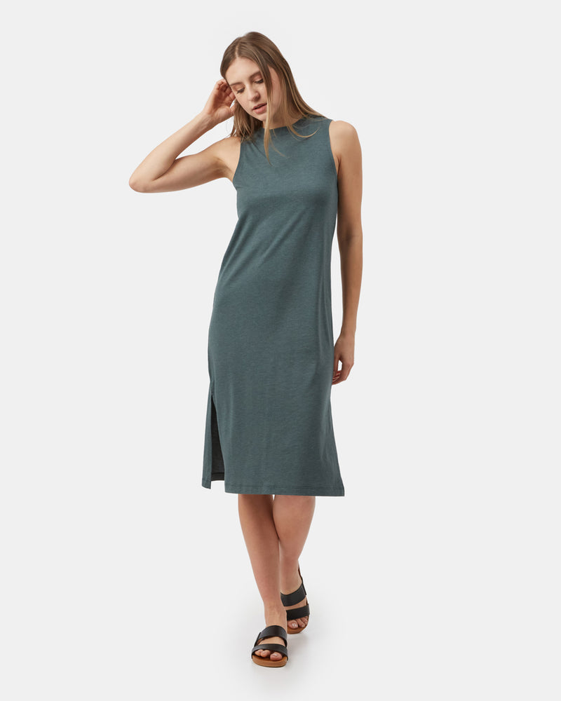 Green Women's Mid-Length Slit Dress