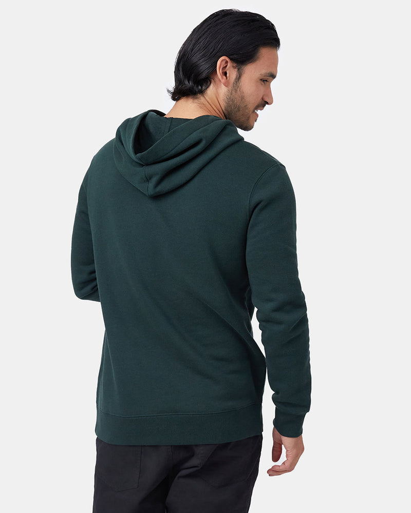 Green Fleece Button Pullover Hoodie