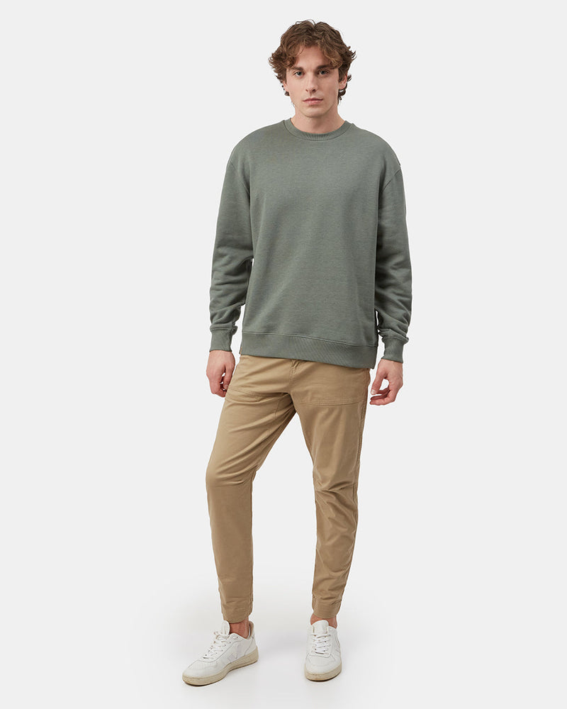 Green Men's Long Sleeve Crew Neck Sweatshirt