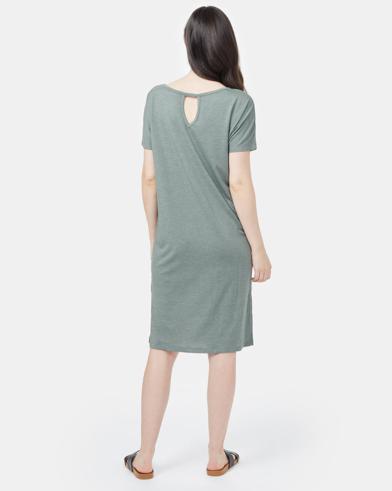 Green Women's Long T-Shirt Dress