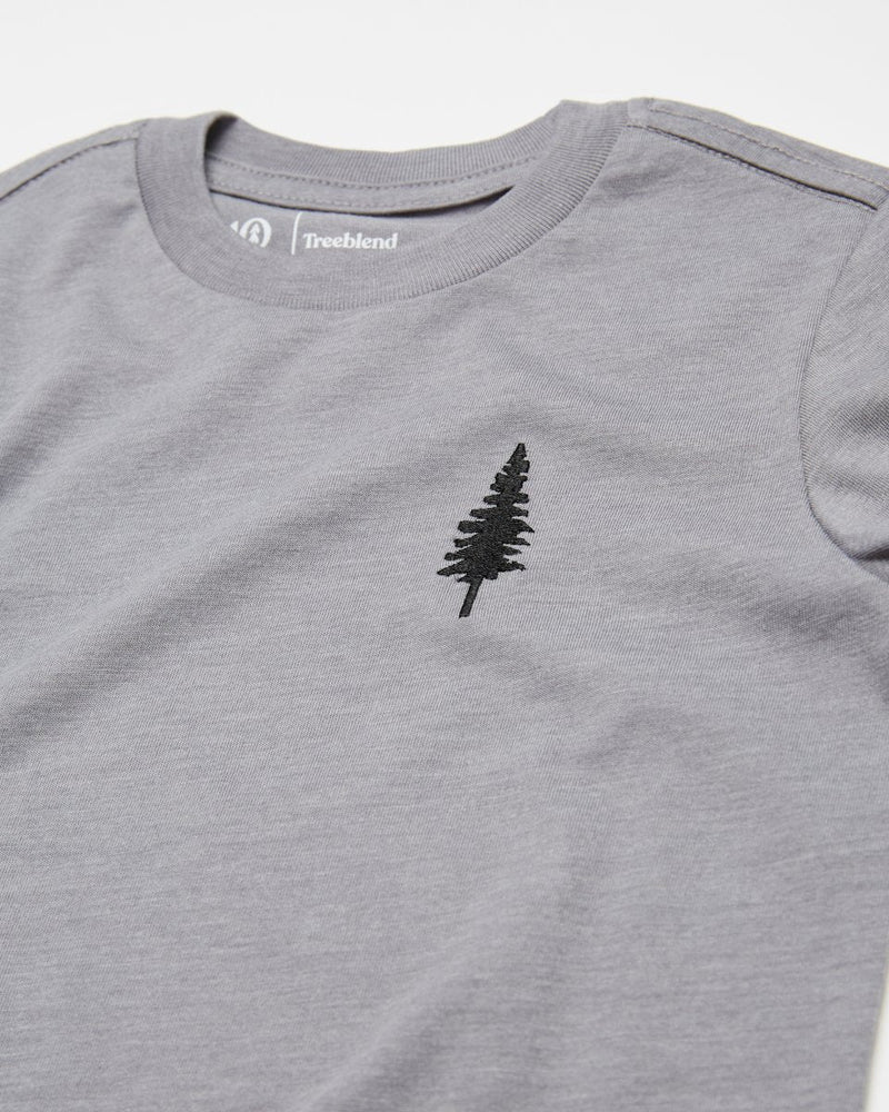 Gray Kids Tree Embroidery Graphic Tee
