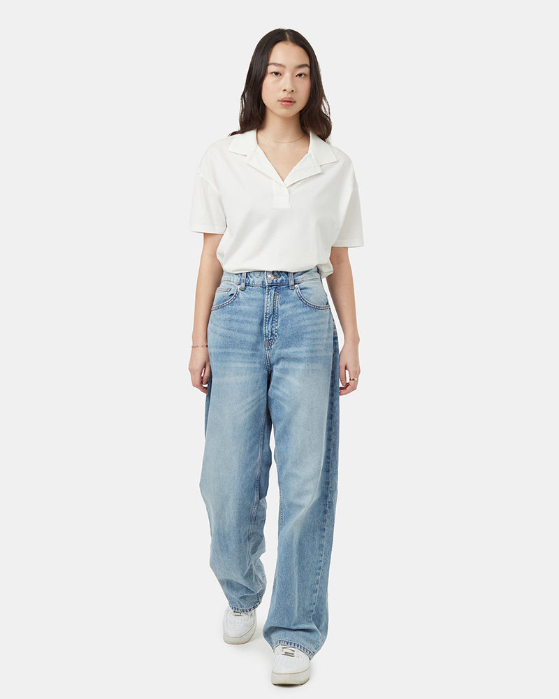 Oatmeal-Loose-Fitting-Polo-Shirt