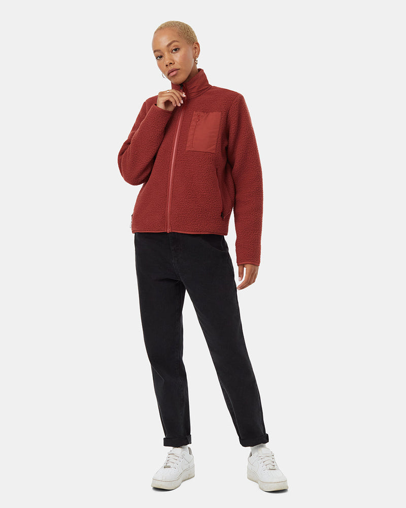 Red-Women_s-Fleece-Sherpa-Zip-Up