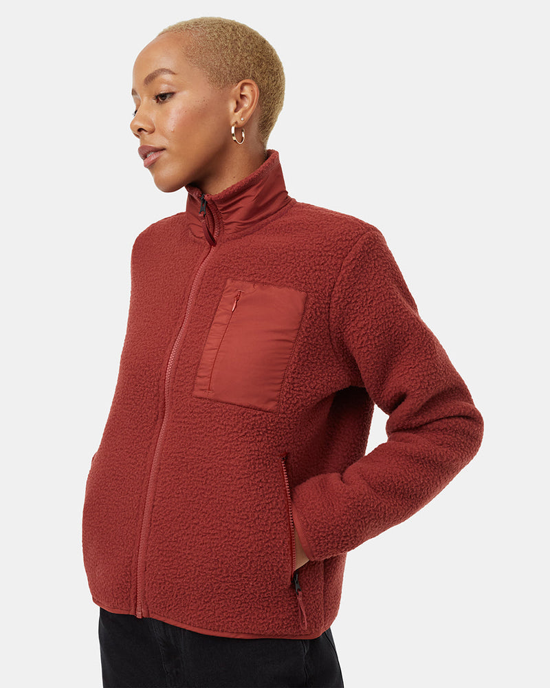Red-Women_s-Fleece-Sherpa-Zip-Up