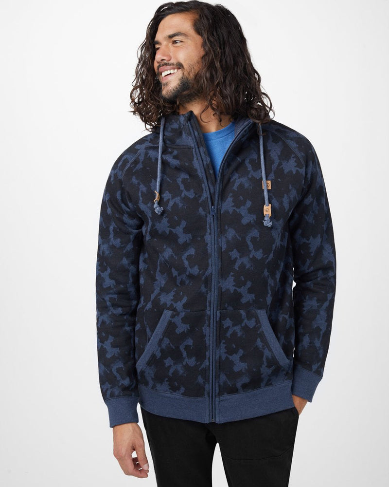 Blue Men's Eco-Friendly Zip-Up Hoodie