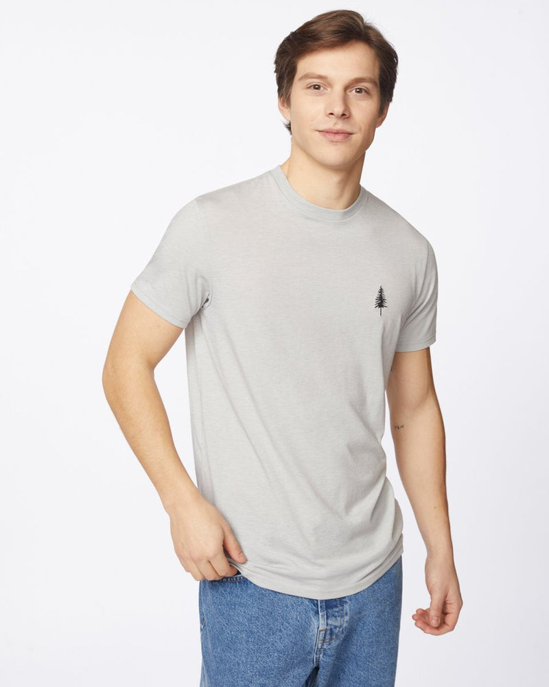 Gray Crew Neck Graphic Tee