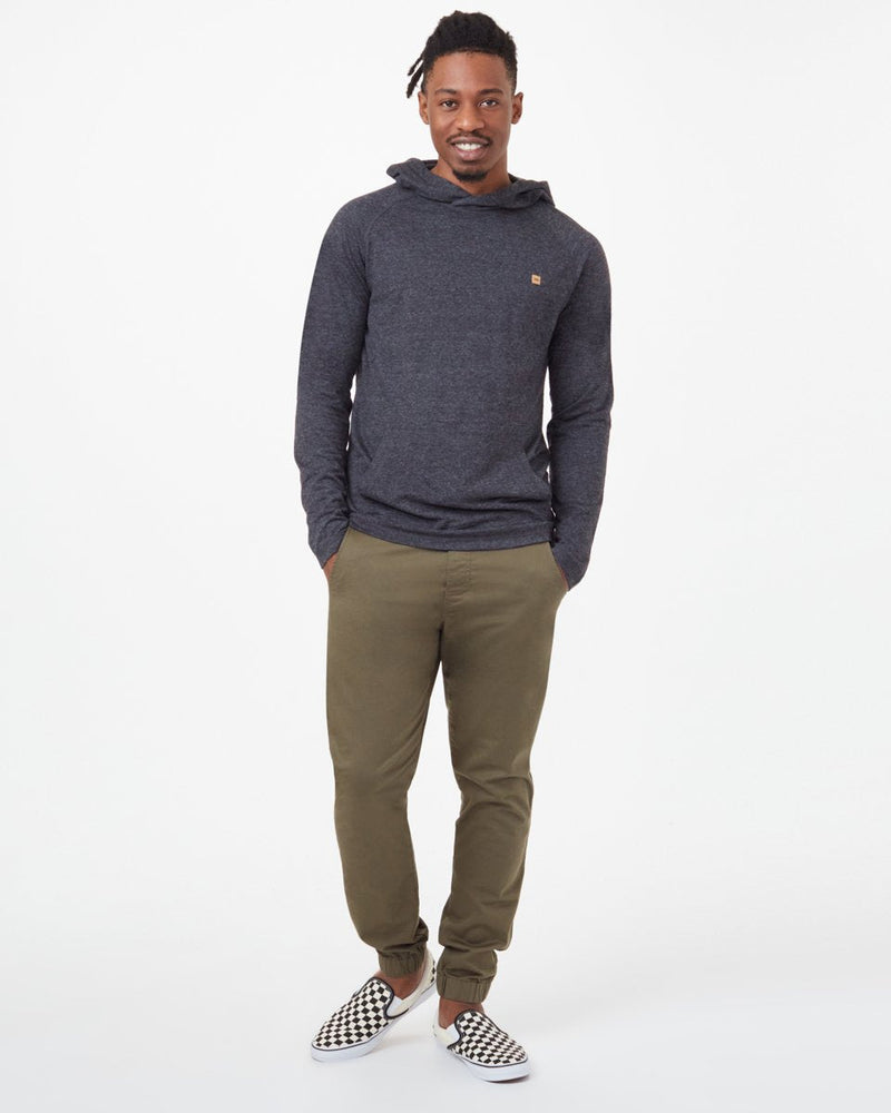 Black Mens Hemp Long Sleeve Hoodie