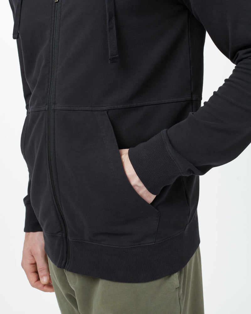Black Organic Cotton Graphic Zip Up Hoodie