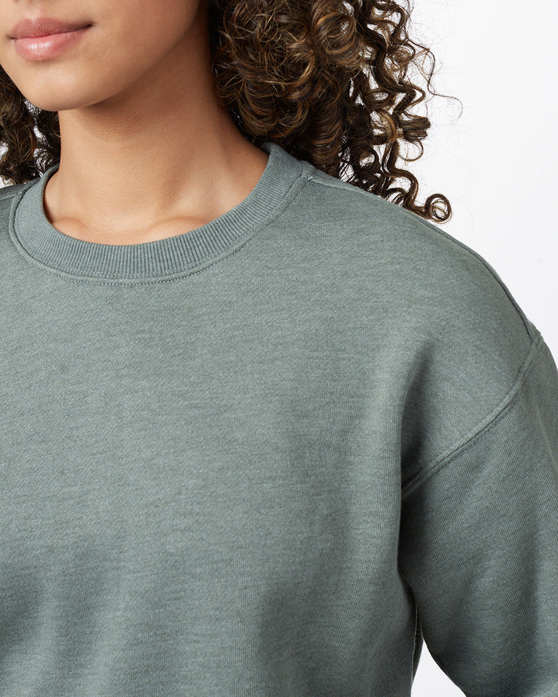 Green Women's Fleece Long Sleeve Sweatshirt