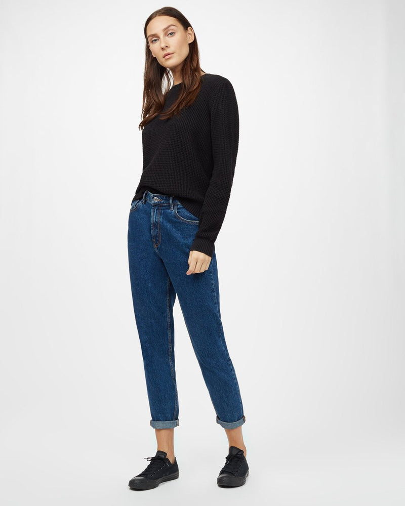 Black Women's Organic Cotton Knit Sweater