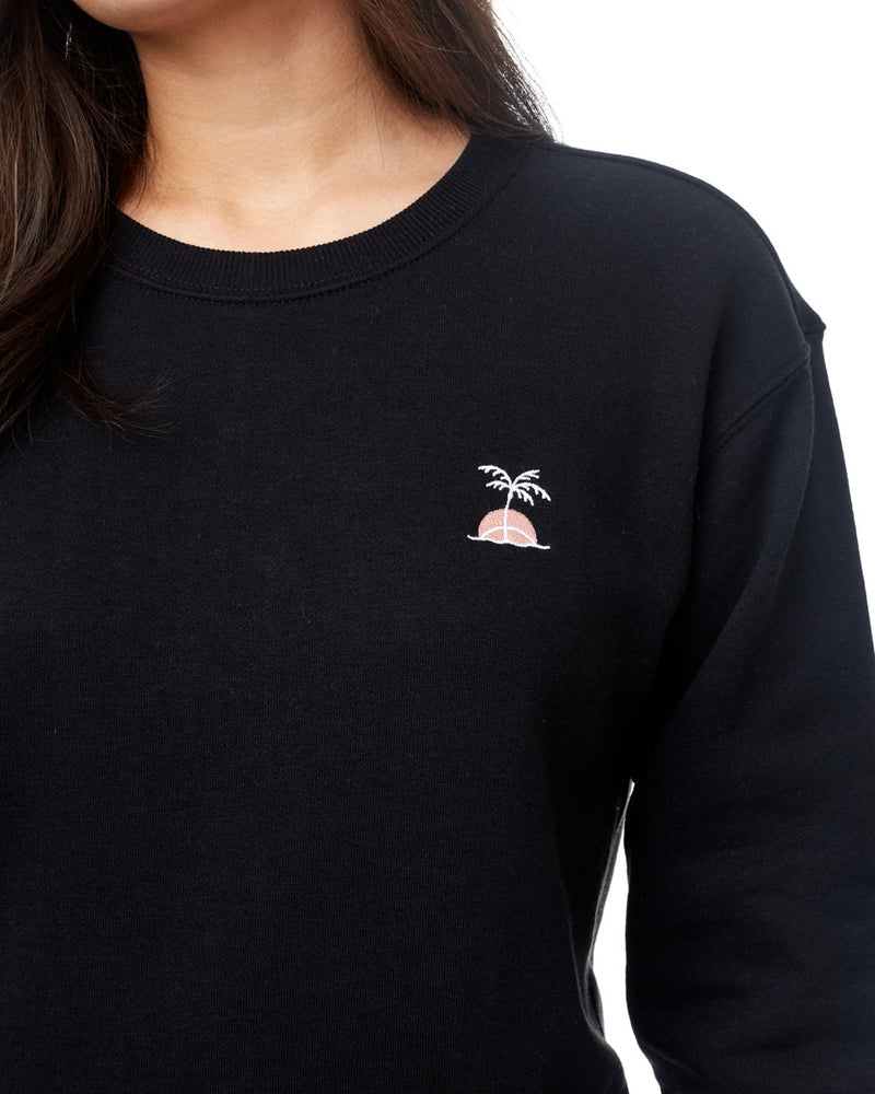 Black Women's Organic Cotton Graphic Sweatshirt