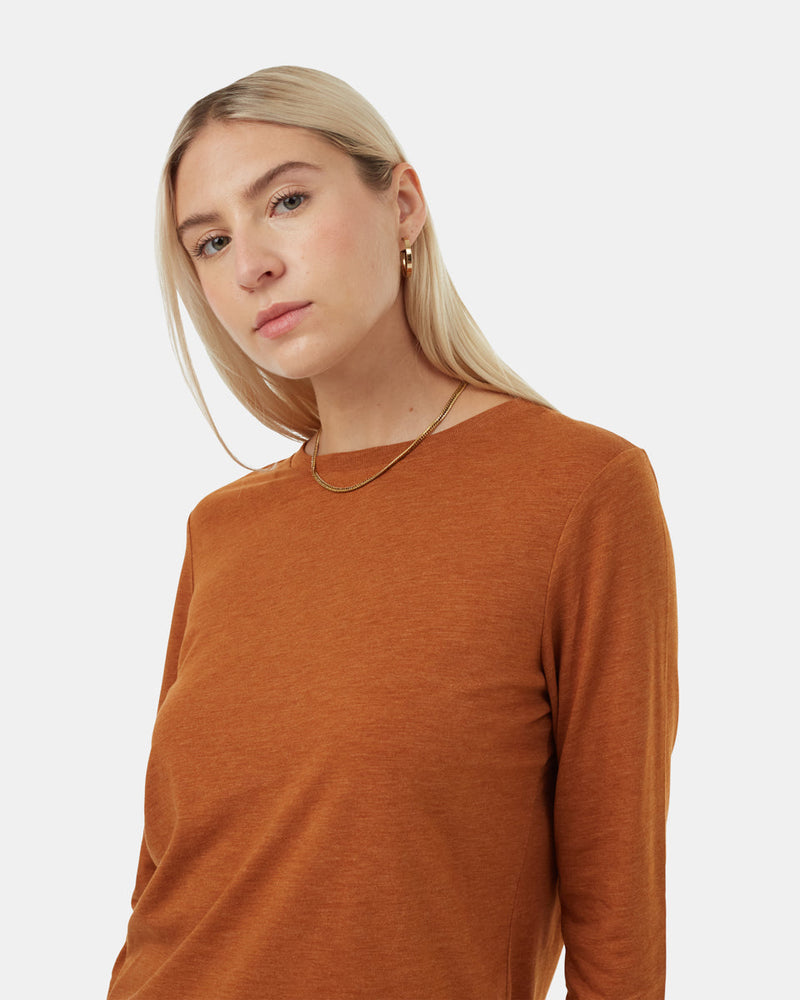 Brown-Women_s-Basic-Longsleeve-T-Shirt